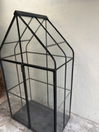 Metalen kas kasje tuinkas tuinkast kast vitrine vitrinekast glaskast met glas H183 X B100 XD60 cm