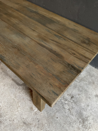 Stoere massief eiken houten salontafel 140 X 80 X H46 cm stoer landelijk industrieel