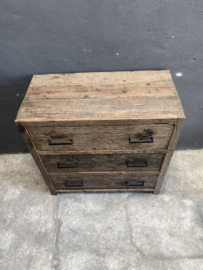 Stoer railway houten meubel dressoir sidetable kast 80x 40x H80cm wandmeubel landelijk industrieel