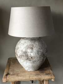 Stoere grote landelijke stenen kruiklamp lamp landelijk grijs beige