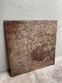 Groot Metalen wandpaneel wanddecoratie lijst urban vintage landelijk stoer industrieel grijs bruin 96 x 96 cm
