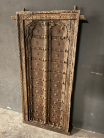 Prachtig oud vergrijsd houten deur paneel luik poort wandpaneel 133 x 59 x 9 cm landelijk stoer industrieel vintage hout oosters