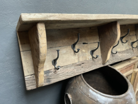 Groot Stoer landelijk oud houten truckwood Railway kapstok wandconsole 120 cm wandkapstok wandrek schap rek wandconsole regaal landelijk stoer hout