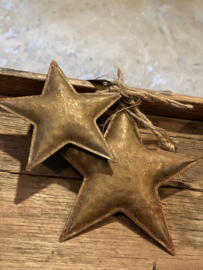 Grijs bruine metalen kerstster ster sterretje groot kersthanger kerstbal landelijk stoer sober urban vintage