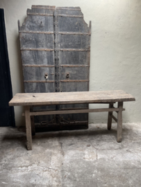 Prachtige oude vergrijsde houten Sidetable 186 cm  landelijk stoer wandtafel