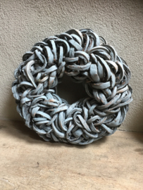 Grijze grijs grey wash  Krans krul Coco cut wreath 65 cm donkergrijs