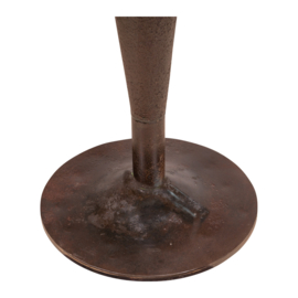 Stoere metalen tafel 80 x 80 x H76 cm eettafel keukentafel bistro buiten tuin bruin brons kleur metaal rond