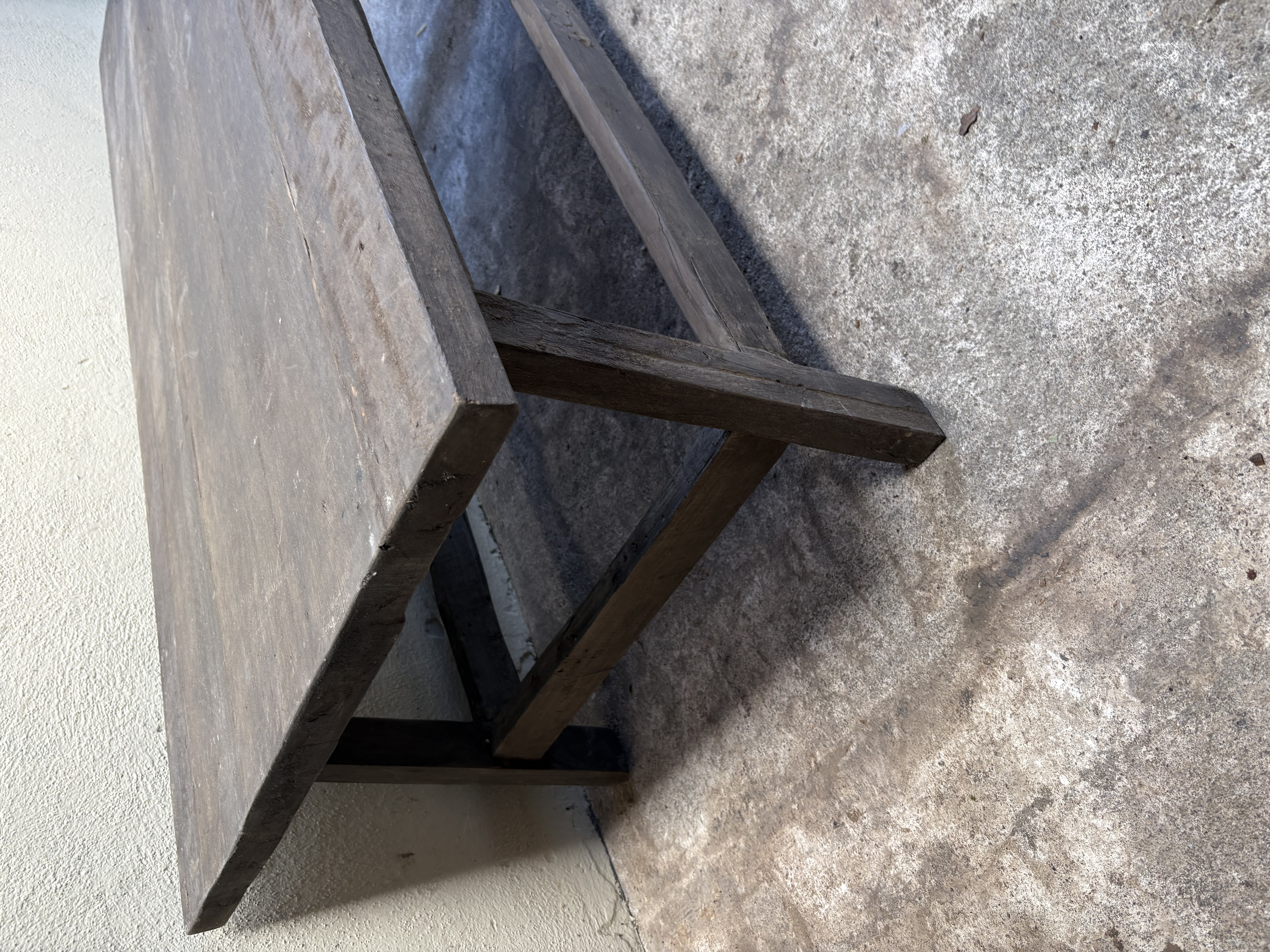 Landelijke oud vergrijsd houten salontafel tafel 150 x 70 cm stoer sober