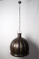 Stoere industriele hanglamp lamp korf L Large groot stallamp bruin pompkin pompoen model korflamp fabriekslamp industrieel grijs grijze metaal metalen landelijk zink staal metaal grijs