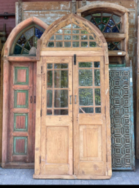 Prachtig groot oud houten kozijn deur openslaande deuren venster