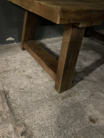 Landelijke vergrijsd eiken houten salontafel tafel 120 x 70 x h46cm