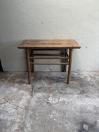 Stoer vergrijsd houten wandmeubel wandtafel wandtafeltje Sidetable console wastafelmeubel landelijk stoer