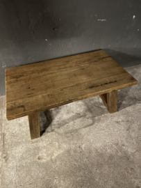 Landelijke vergrijsd eiken houten salontafel tafel 120 x 70 x h46cm