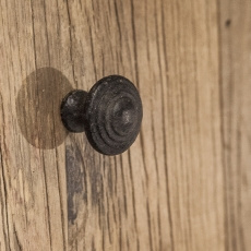 Gietijzeren deurknopje knopje greepje deurknop massief metaal landelijk stoer industrieel vintage urban bruin grijsbruin