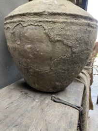 Originele oude kruik pot vaas waterkruik Aura Peeperkorn medium landelijk stoer sober grijs beige