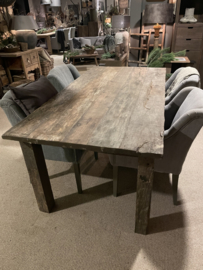 Robuuste oud houten boerentafel 180 x 91 cm kloostertafel tafel eettafel landelijk industrieel stoer vintage retro urban leestafel aura Peeperkorn old farm