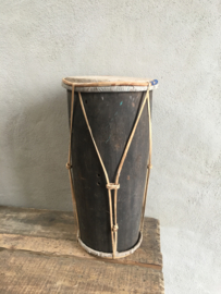 Originele oude trommel met leer vintage oud decoratie landelijk