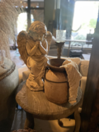 PTMD Prachtige grote oud beige engel beeld