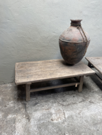 Oude vergrijsd houten olmwood elmwood salontafel 122 x 60 cm