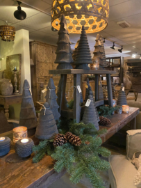 Vergrijsd houten kerstboom 25 cm boom boompje boompjes den spar landelijk stoer kerstdecoratie