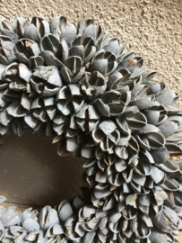 Bakuli wreath krans beukennootjes vergrijsd 40 cm grijs beuk landelijk