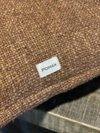 POMAX Heerlijk zacht grof gebreid soepel kussen cognac terra bruin rood  60 x 40 cm inclusief vulling