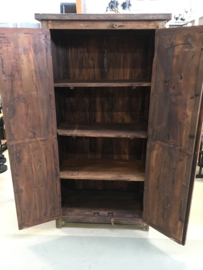 Stoere dichte houten kast truckwood railway hout 175 x 90 x 45 cm 2 Deurs landelijk stoer robuust