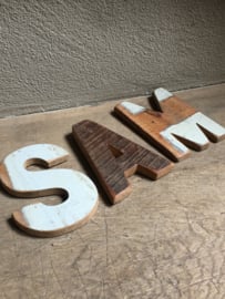 Sloophouten Houten letter U letters hout landelijk stoer vintage kleur naturel industrieel