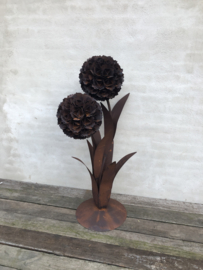 Grote metalen bloem 125 cm tuindecoratie roest lelie tulp roest groot