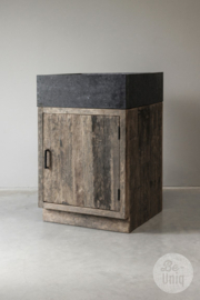 K015 Smalle  1-deurs kast met spoelbak met kraangat outdoor keukenelement buitenkeuken SEP