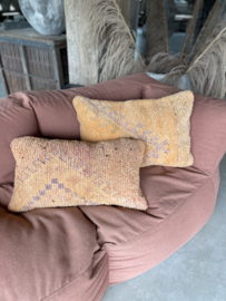 HOFFZ berber vintage kussenhoes kussen kussentje 60 x 30 cm Ibiza hippie roze rose zalm oranje