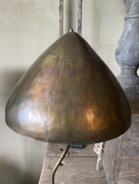 Mooie brons bronzen gouden tafellamp lamp inclusief kap met kronkel voet