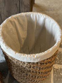 Rotan rieten wasmand met deksel mand groot  landelijk stoer boho