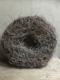 Grote grey wash krans 50 cm vergrijsd landelijk root thin