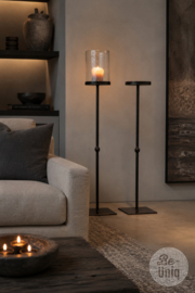 Metalen vloerkandelaar kandelaar 81 x 20 cm landelijk stoer industrieel exclusief windlicht