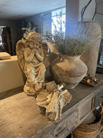 PTMD Prachtige grote oud beige engel beeld