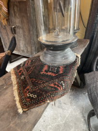 Prachtig orgineel oud tapijt carpet kleed plaid 62 x 58  Hoffz vintage sober landelijk