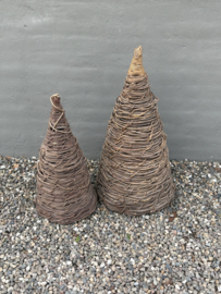 Naturel kerstboom boom boompje  takken wilgen rotan H 65 x D30 cm landelijk