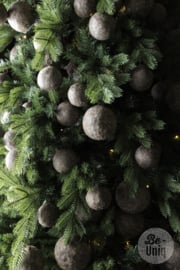 Mooie organische kerstbal kerstballen grey grijs 10 cm landelijk stoer sober shabby