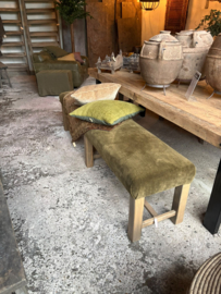 HOFFZ eetkamerbank Jibbe hoffz bank groen fluweel velours velvet groen green eettafelbank L200 x D45 x H50 cm hal landelijk stoer hotel chique