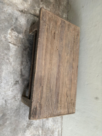 Stoere landelijke vergrijsd doorleefd houten tafel salontafel robuust lounge bijzettafel 125 x 67 x H41 cm industrieel