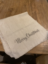 Shabby linnen doek Merry Christmas