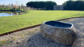 Groot stenen hardstenen arduinen bad badkuip jacuzzi riviersteen Rivierstenen kei rots 185 x 165 x H60 cm