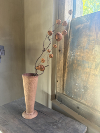 Roest metalen decoratietak tak kersttak belletjes rusty 65 cm