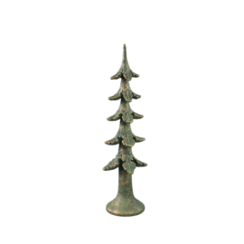 PTMD kerst kerstboom Shefin green cement Xmas tree statue decoratie old green groen klein small