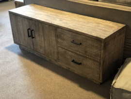 Houten sidetable sideboard kast tvmeubel dressoir 160 televisie kast ladekast landelijk stoer grijs metaal hout 160 x 45 x H60 cm