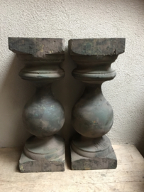 Mega Grote houten baluster balluster 75 cm kandelaar robuust landelijk