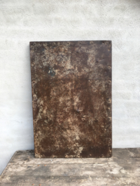 Oud ijzeren plaat paneel Wandpaneel zo stoer recyclen metal urban Blad wand wanddecoratie 90 x 60 cm  wandbekleding rijplaat tafelblad metaal metalen industrieel landelijk stoer grijsbruin