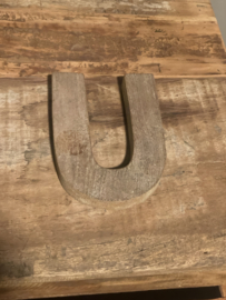Sloophouten Houten letter U letters hout landelijk stoer vintage kleur naturel industrieel