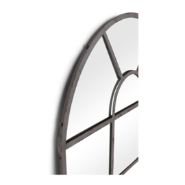 Grote  grijs taupe metalen stalraamspiegel (tuin)spiegel spiegel stalraam kozijn venster 152 x 102 cm